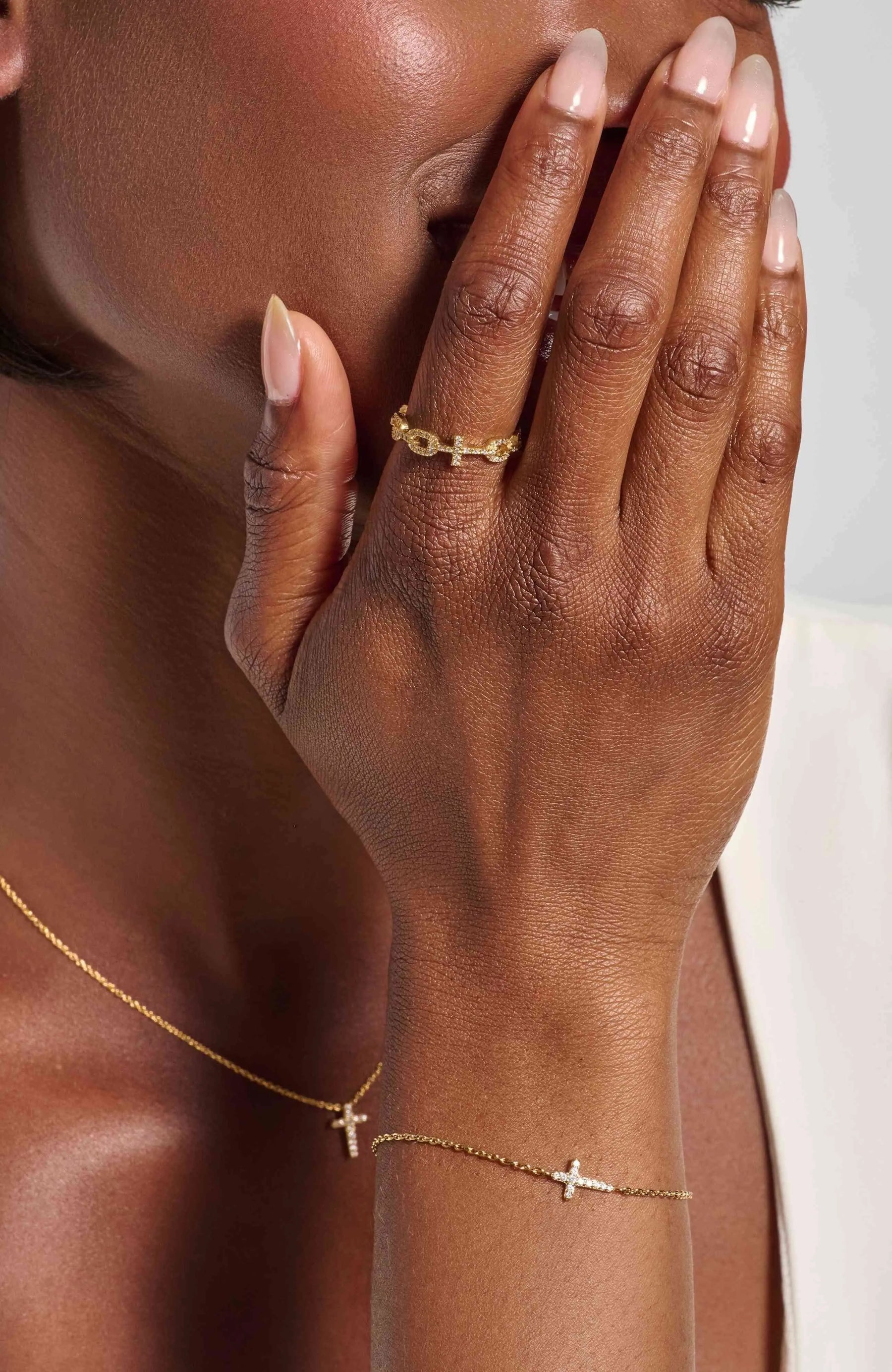 Dainty Luminous Cross Pave Bracelet