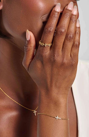 Dainty Luminous Cross Pave Bracelet