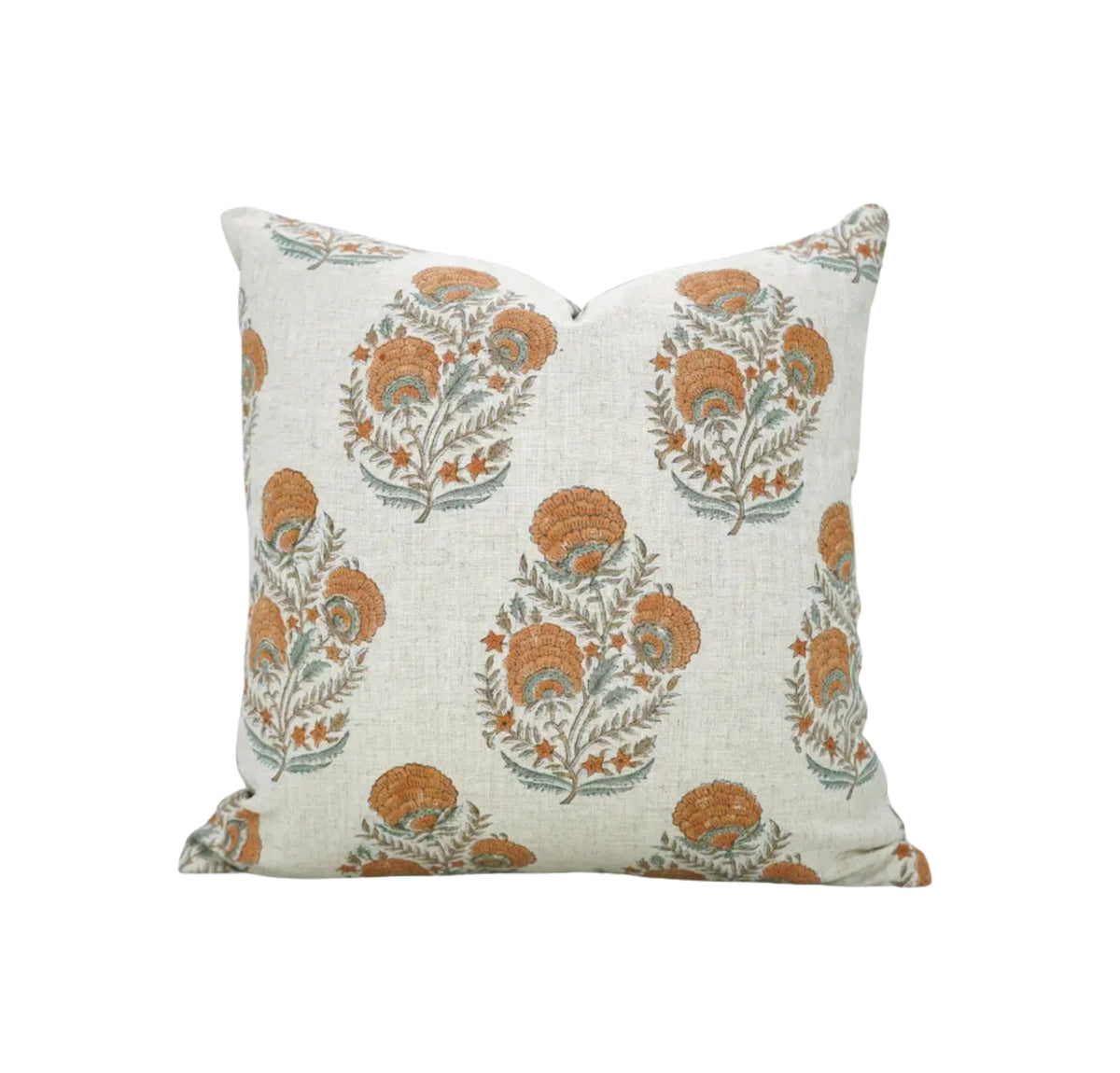 Unique Block Hand-Printed Viscose Linen Pillow Cover- Mohini