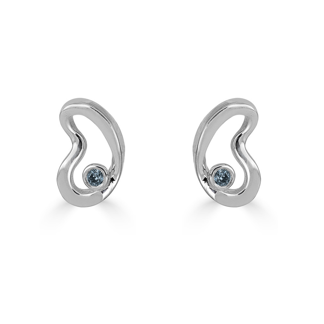 Sahab Birthstone Studs in Silver