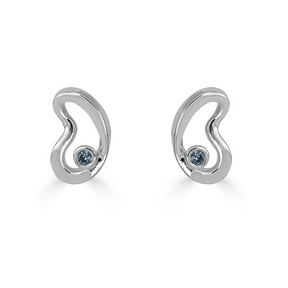 Sahab Birthstone Studs in Silver