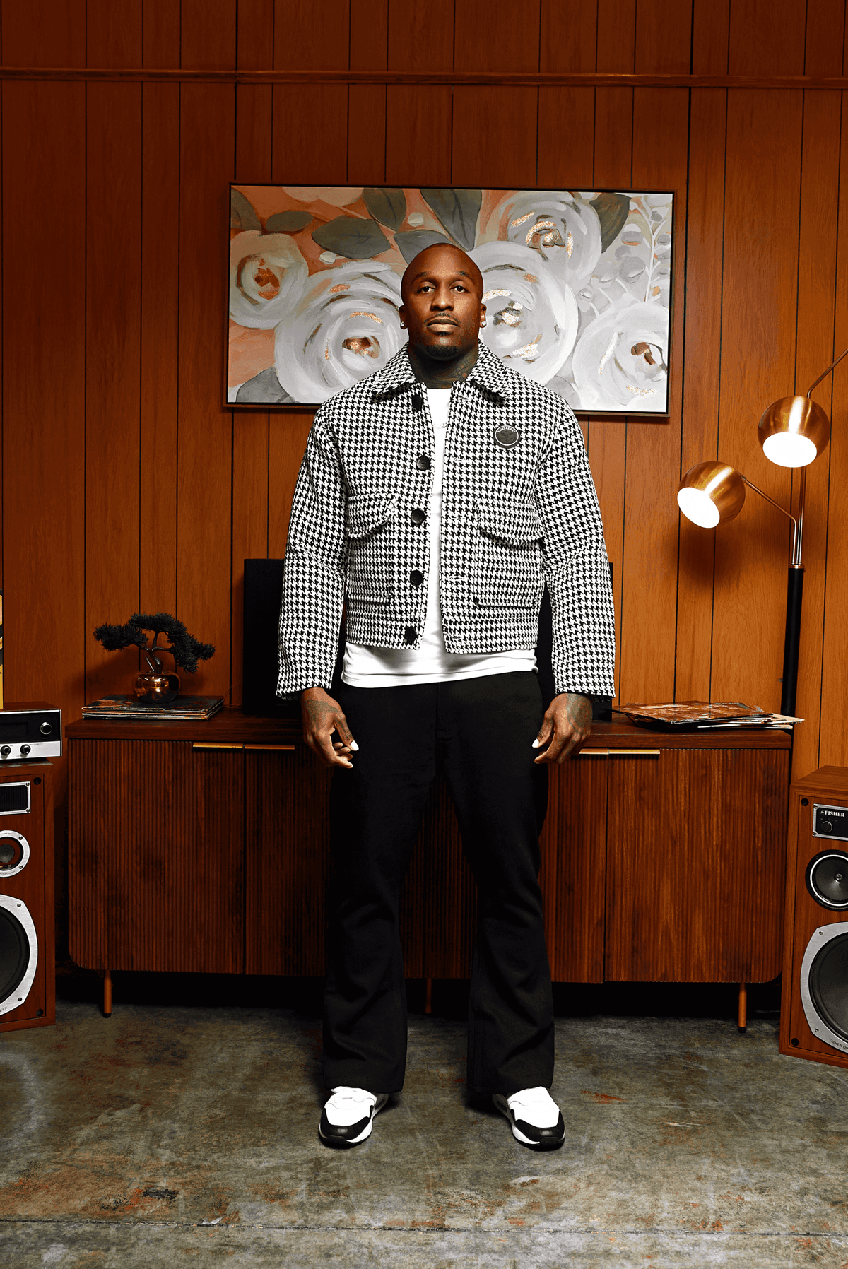 Houndstooth Boxy Fit Jacket