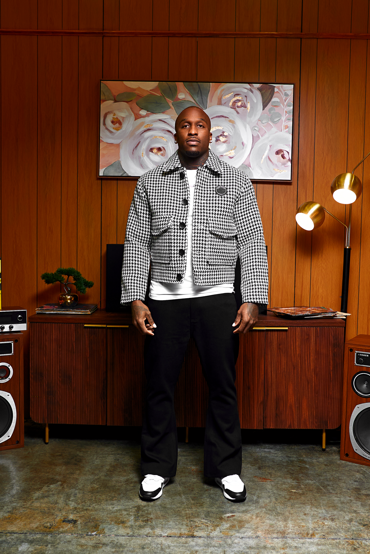 Houndstooth Boxy Fit Jacket