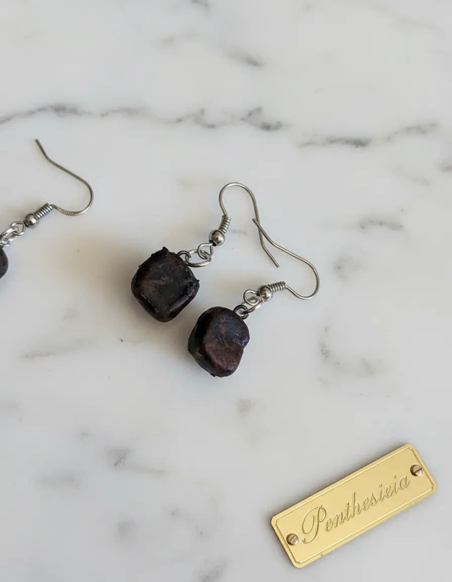Aurore Hand-painted Square Ceramic Earrings