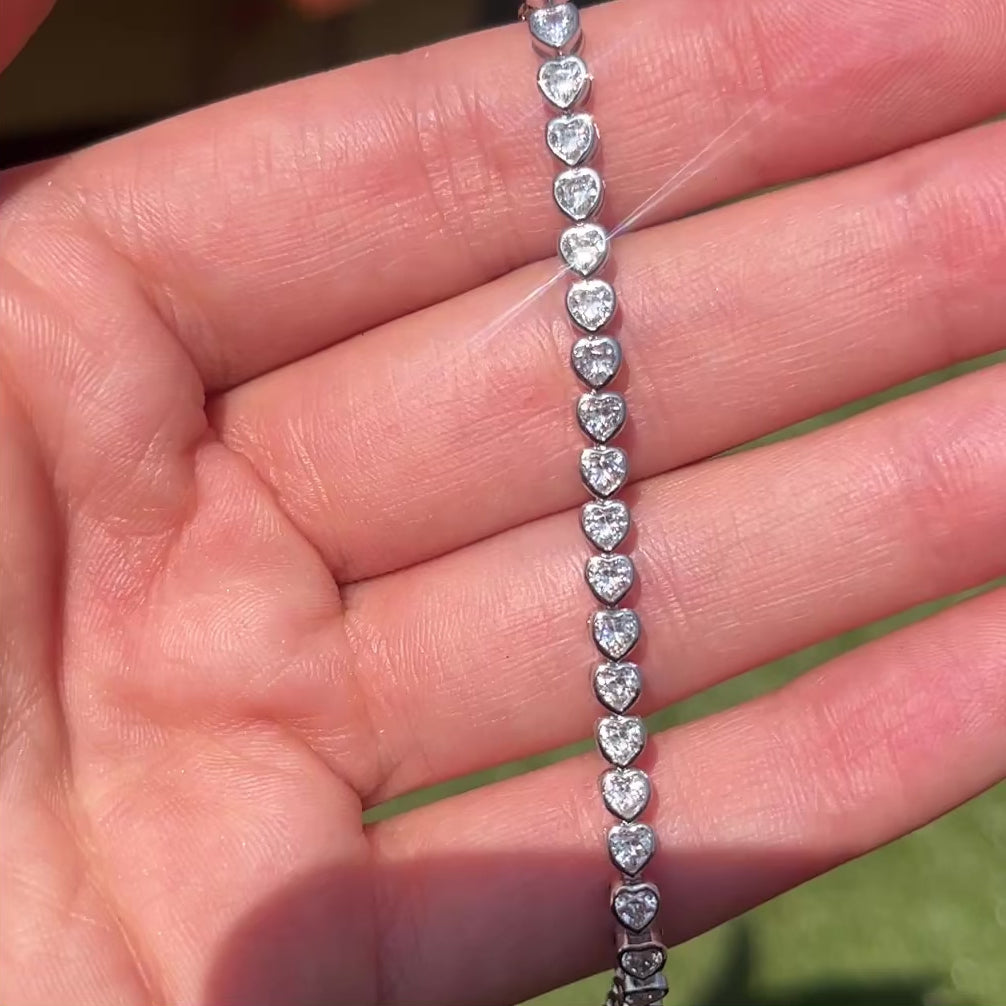THE “MARIE” HEART BEZEL TENNIS BRACELET