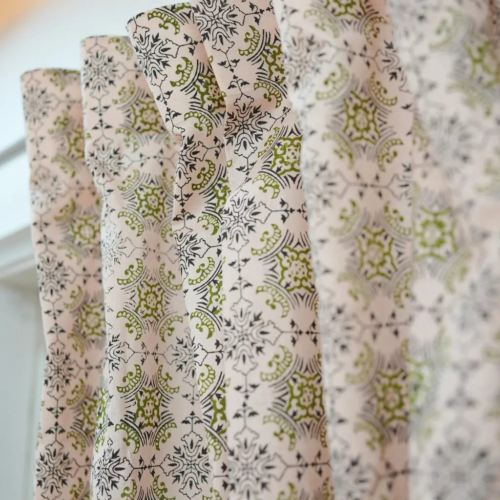Chakravyu Handcarfted Block Print Boho Linen Curtain