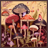 Red Wine Mushroom Forest Scarf