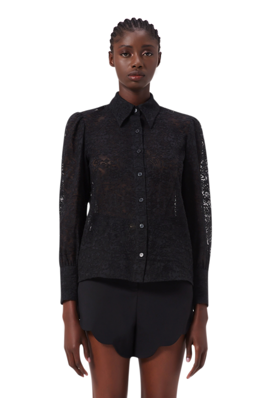 Eleanor Long Sleeve Blouse in Black