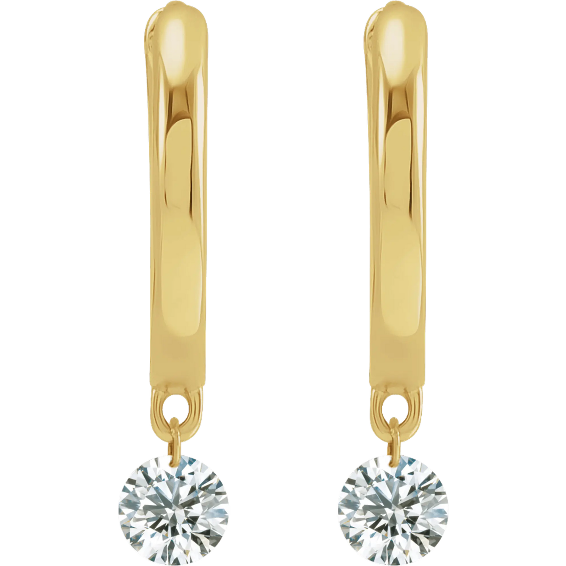 1/3 CT Drilled Natural Diamond Hinged Hoop Earrings in 14K Gold
