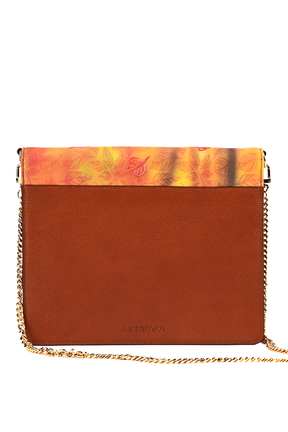 Artepara Autumn Signature Hand-Embroidered Leather Clutch