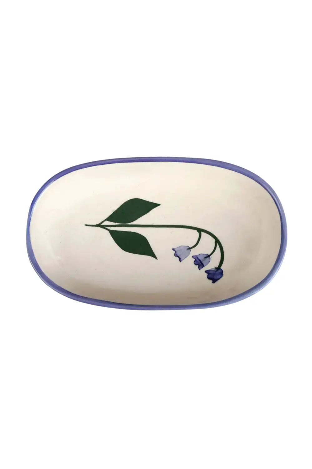 Handmade Ceramic Serving Bowl - Blue Bell , 1.5 X 8 X 4 Inches (set Of 2)