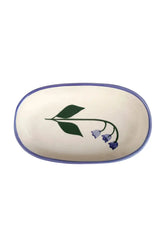 Handmade Ceramic Serving Bowl - Blue Bell , 1.5 X 8 X 4 Inches (set Of 2)