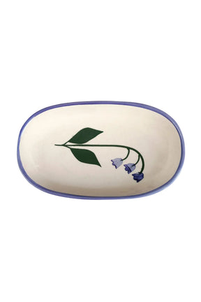 Handmade Ceramic Serving Bowl - Blue Bell , 1.5 X 8 X 4 Inches (set Of 2)