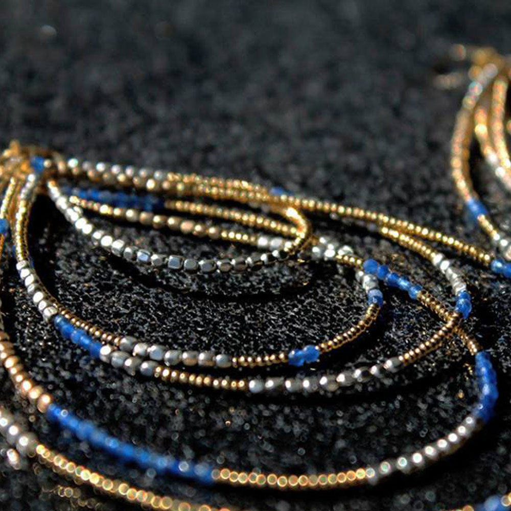 Su Ana Mixed Metal  & Lapis Teardrop Earrings