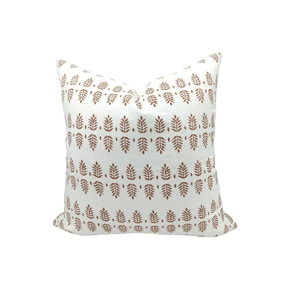 Bohemian Hand Crafted Block Printed Thick Cotton White Pillow Cover - Darpan