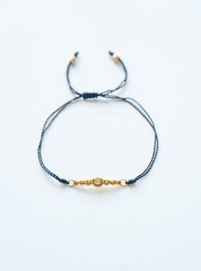 : /AH-MI/ Friendship & Travel Bracelet 24K Black Cord