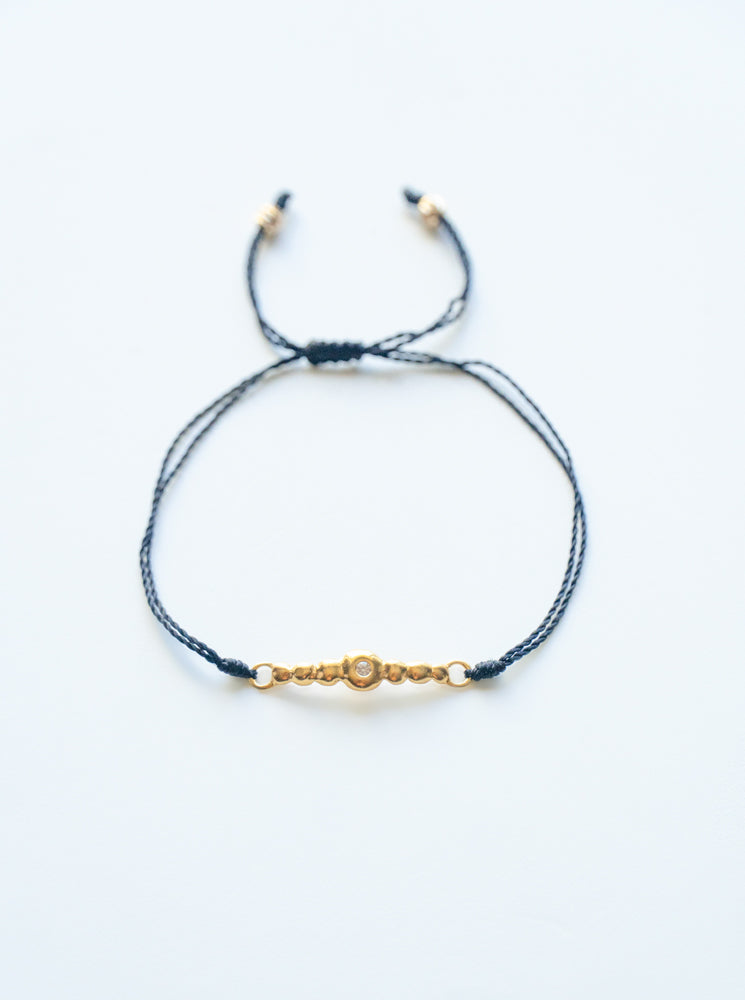 : /AH-MI/ Friendship & Travel Bracelet 24K Black Cord