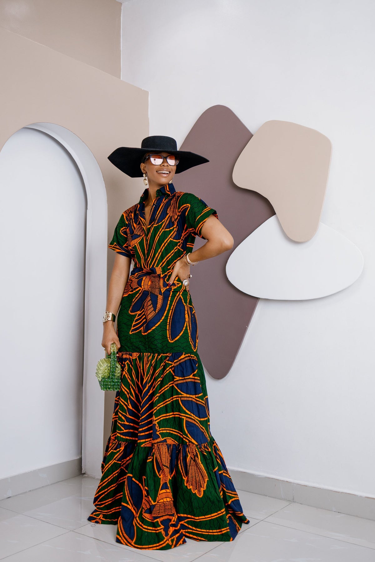 Ikegwulu Kaftan Maxi Dress – Handmade African Ankara Elegance