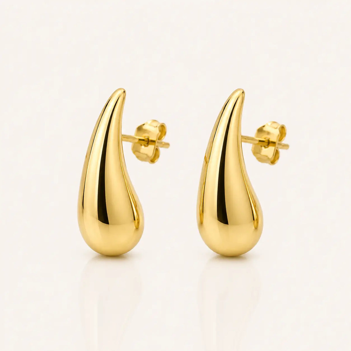 Golden Tear Drop Studs