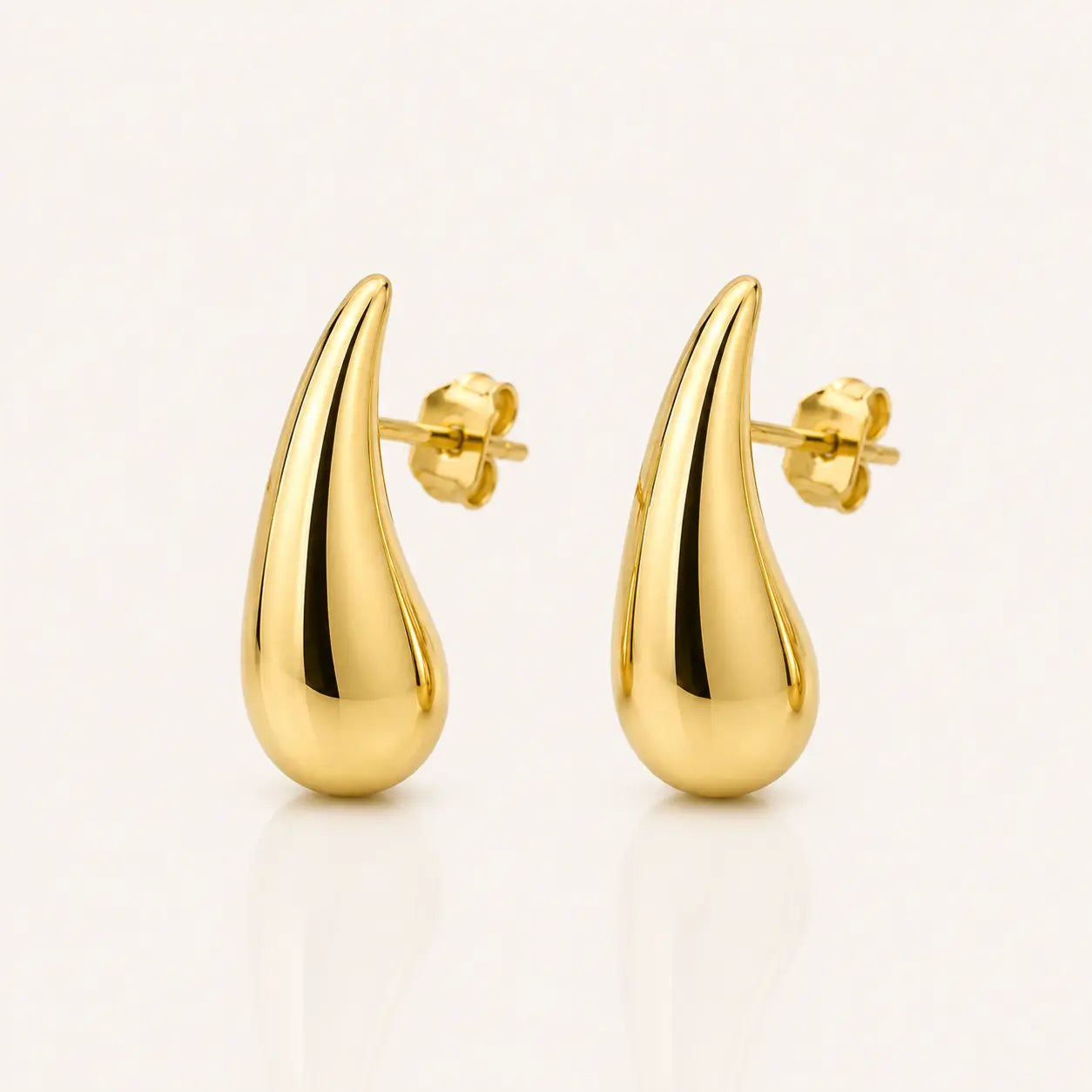 Golden Tear Drop Studs