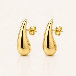 Golden Tear Drop Studs