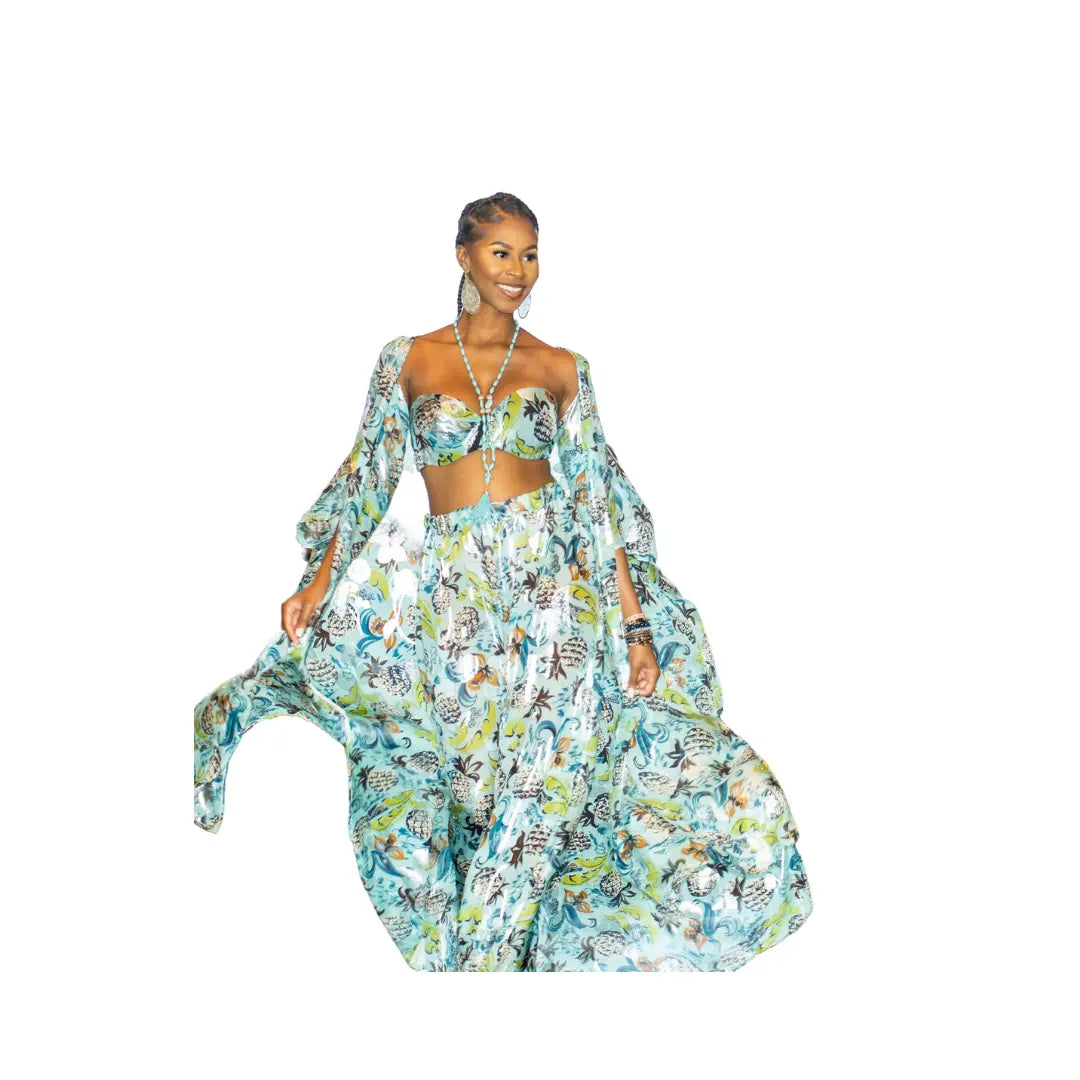 Tropical Silk Kimono Set