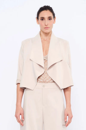 Daysi Draped Lapel Jacket | Ecru