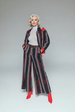 KEYS Denim-Style Wide-Leg Trousers