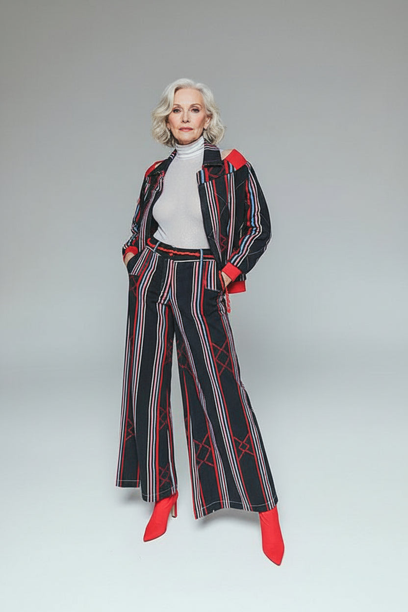 KEYS Denim-Style Wide-Leg Trousers