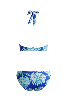 Halter Bikini Top Blue Protea