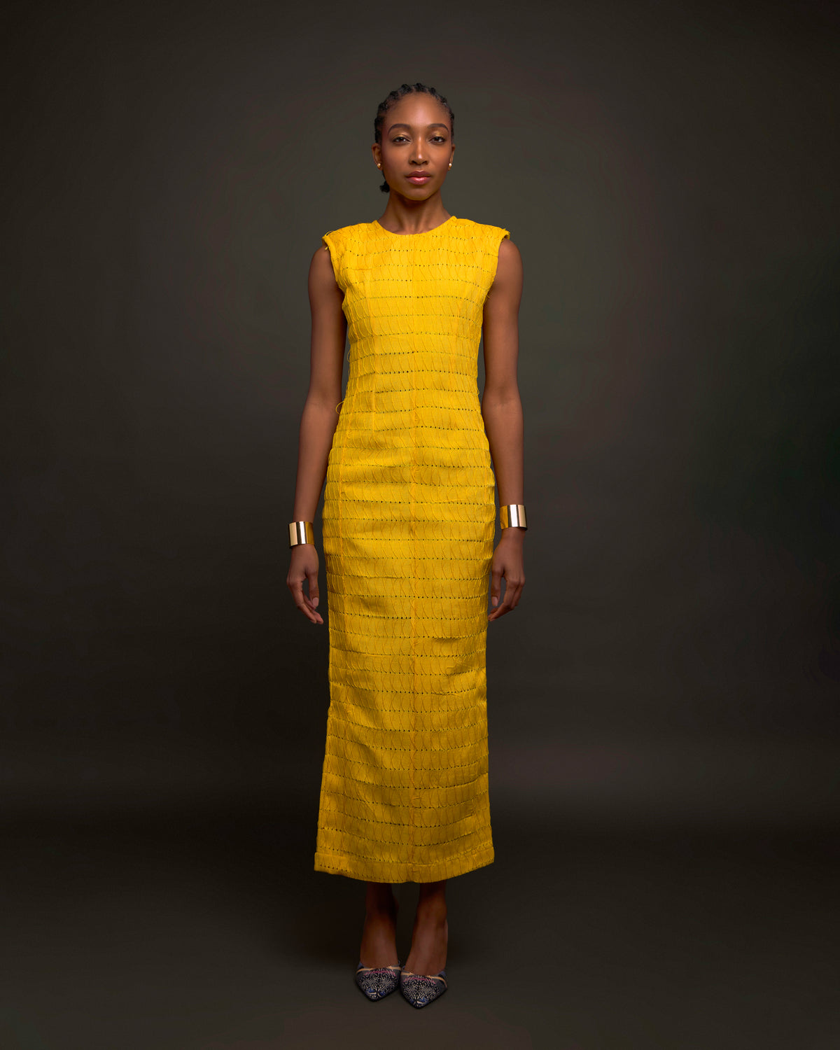 Ireti Sleeveless Fitted Column Dress - Sunshine Yellow