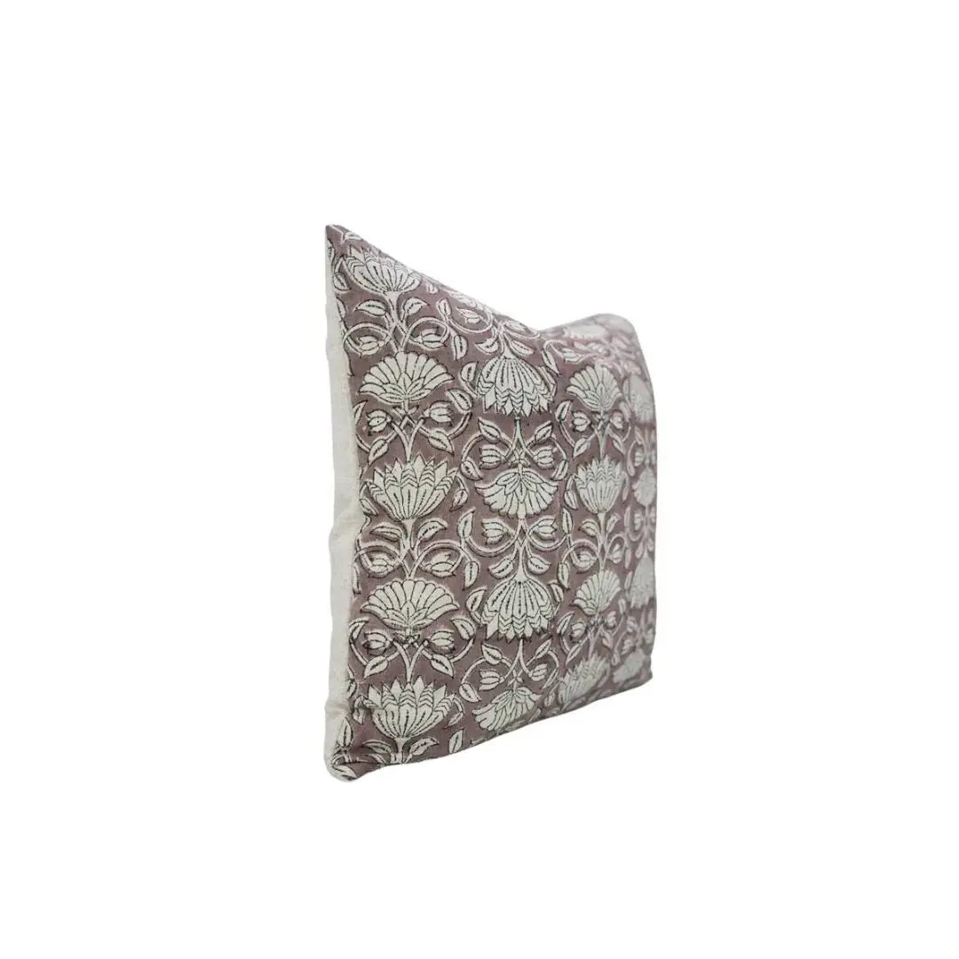 Handcrafted Blcok Design Print Viscose Linen Pillow Cover - Ulta Kamal