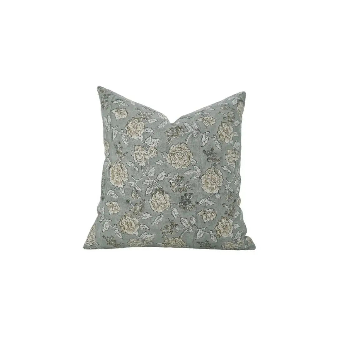 Stylish Handmade Block Print Pure Linen Pillow Cover- Rameshwaram