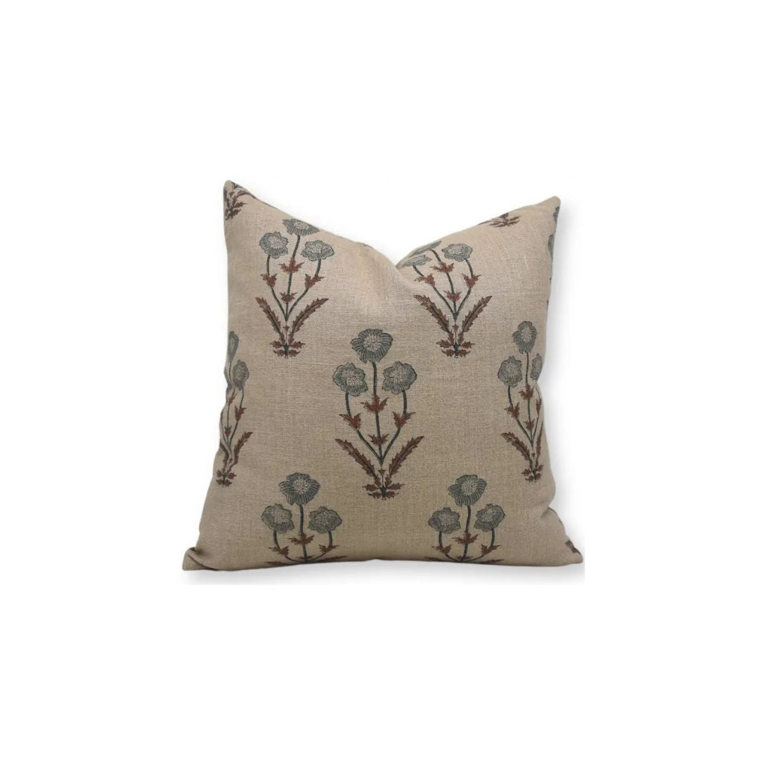 Decorative Block Design Thick Linen Pillow Cover - Amitabh