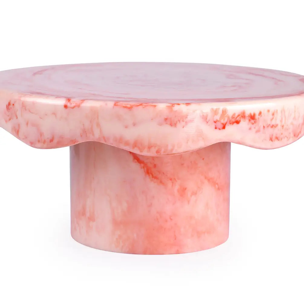Scallop Resin Cake stand, Pink- 9.5x4.5 Inches