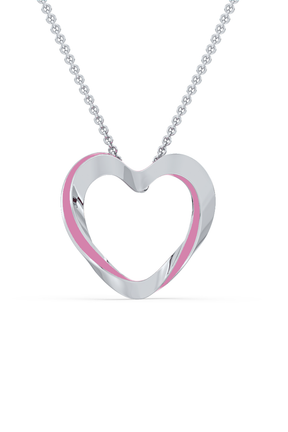 Lilo Color Heart Pendant - Silver