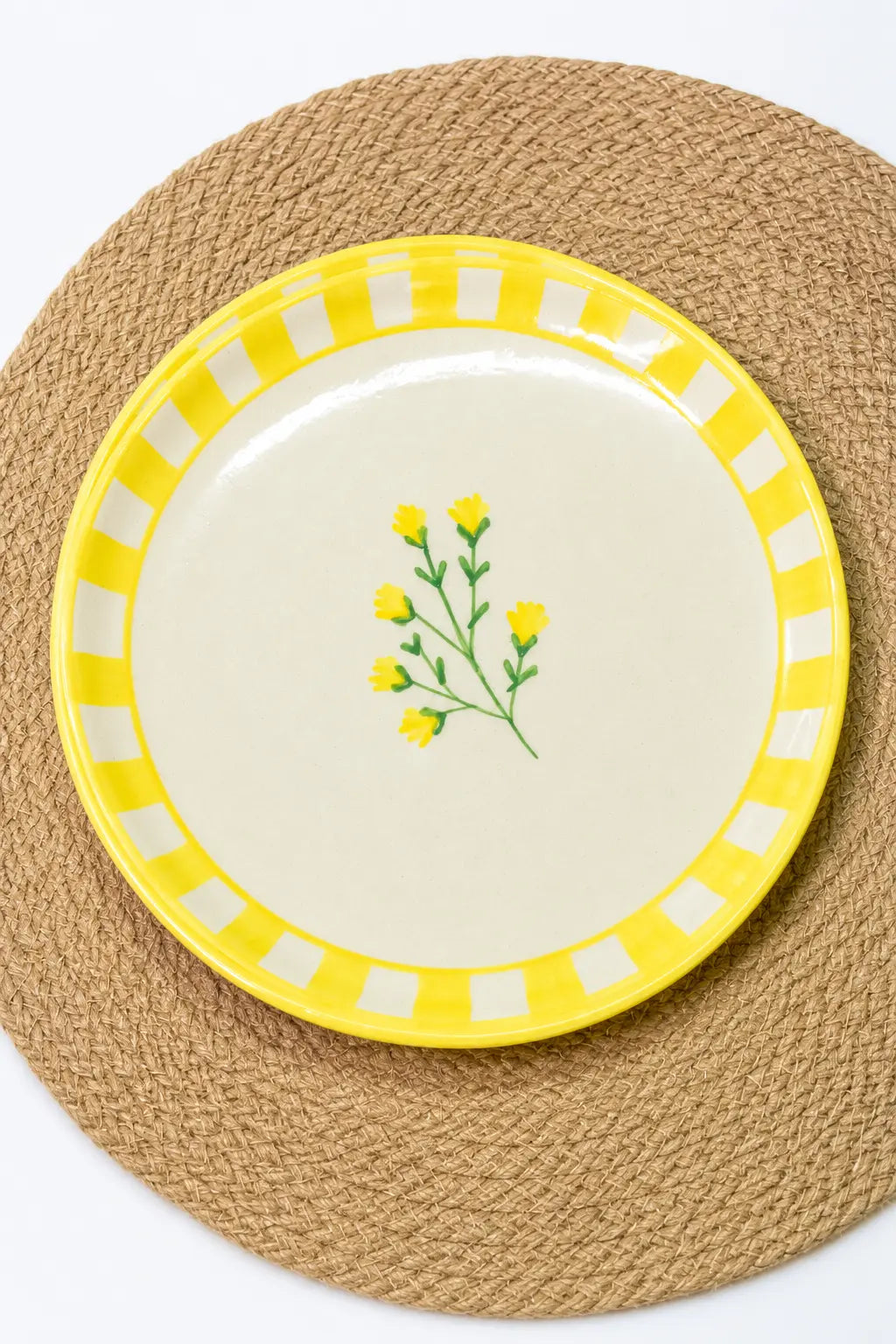 Ceramic Sunshine Spring Dessert Plate Yellow (set Of 2), 7 Inches