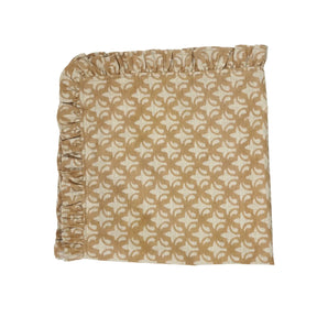 Block Print Pure Linen Table Napkins Set of 4 with Frill - Trishul