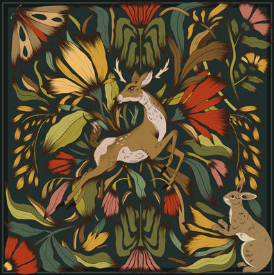 green gold deer handkerchief