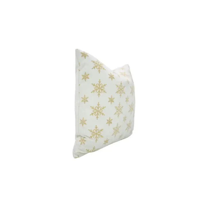 Classic Handmade  Block Print Thick Cotton White Pillow Cover - Sparkle
