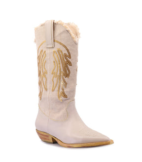 Texan Chic Natural Boots with Sequins Dutty