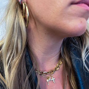 Gold Vermeil Pavé Charm Necklace