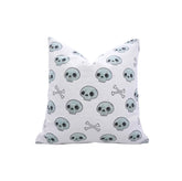 Natural Carved Thick Cotton White Pillow Cover - Skeleton