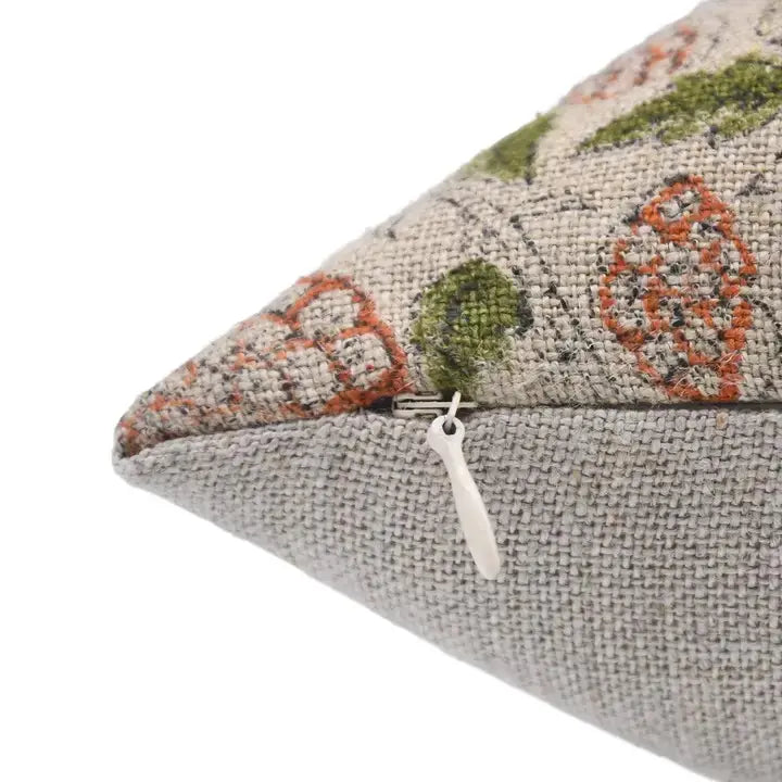Decorative Block Print Thick Linen Cushion Cover-Karwachauth
