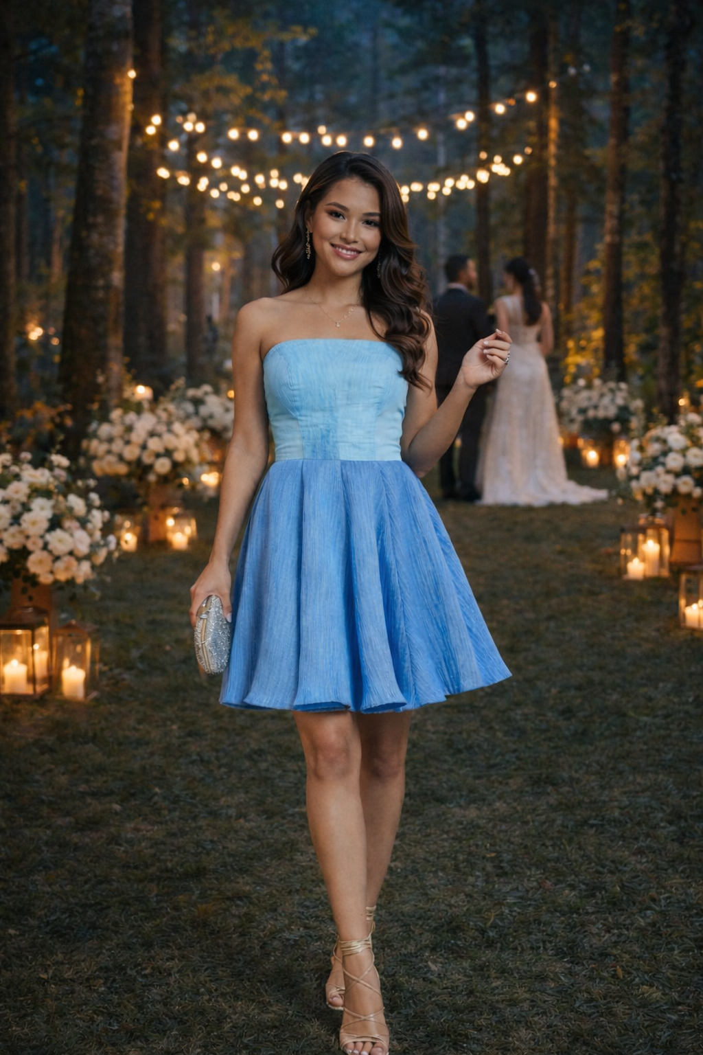 Strapless Ombre Mini Dress