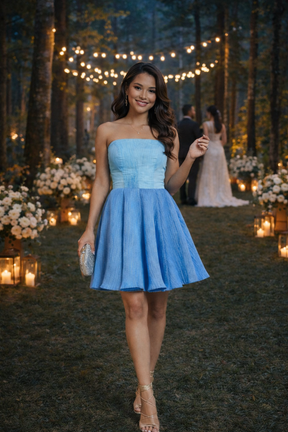 Strapless Ombre Mini Dress