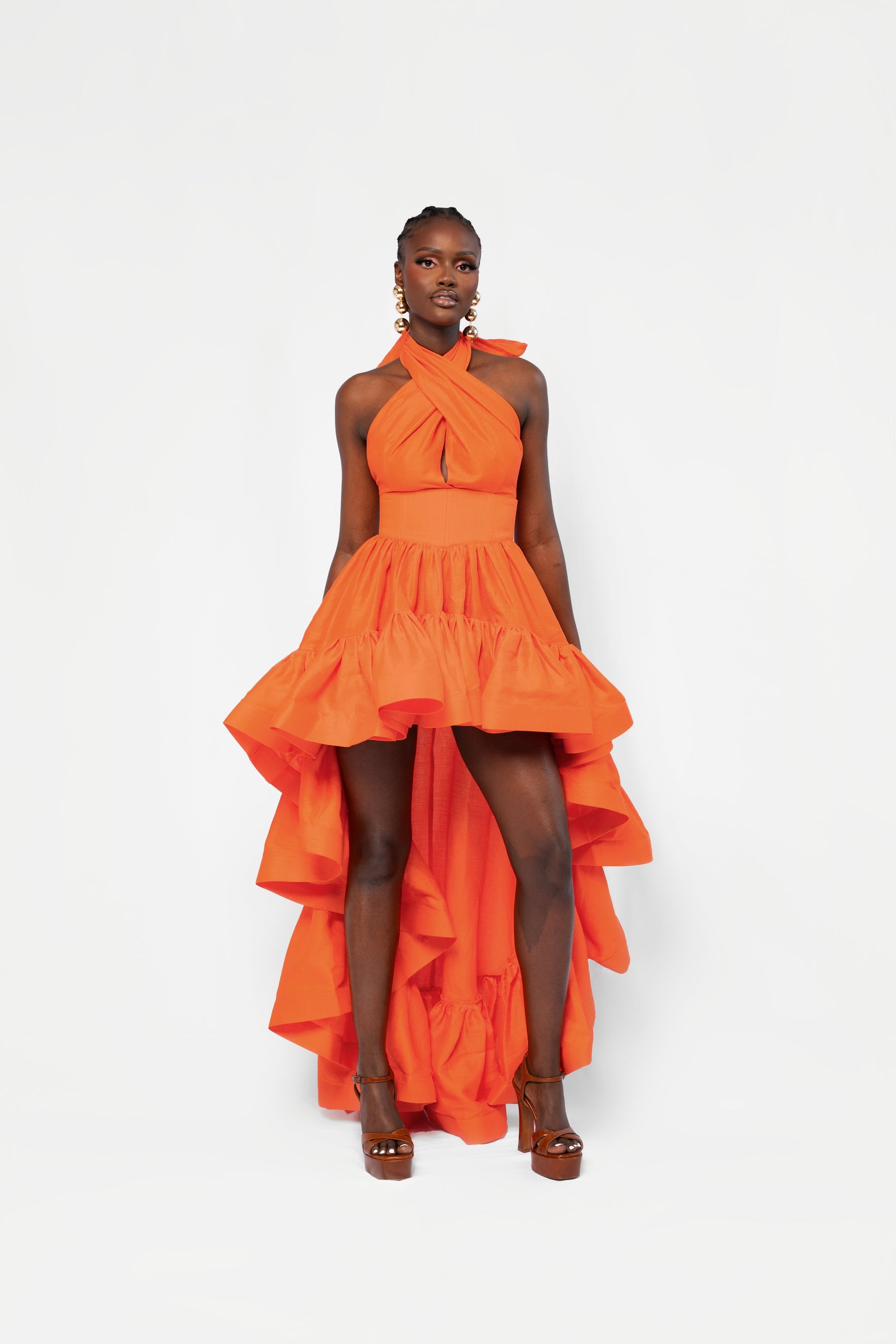 Linen AMA Hi-low Dress
