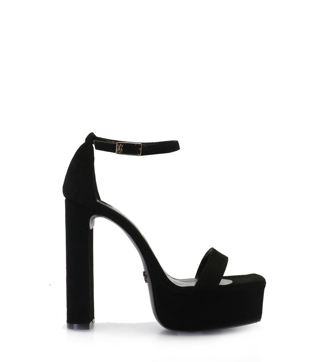 Sleek Black Suede Platforms Cande