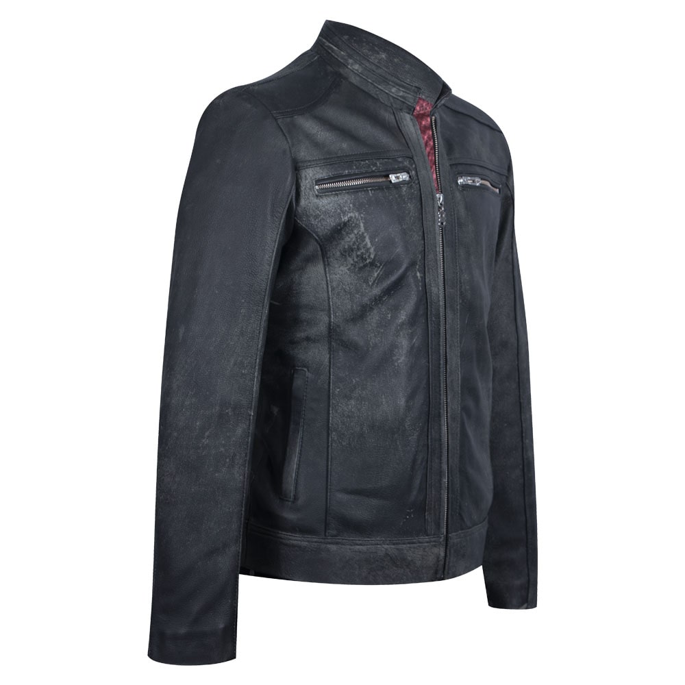 Mottled leather jacket