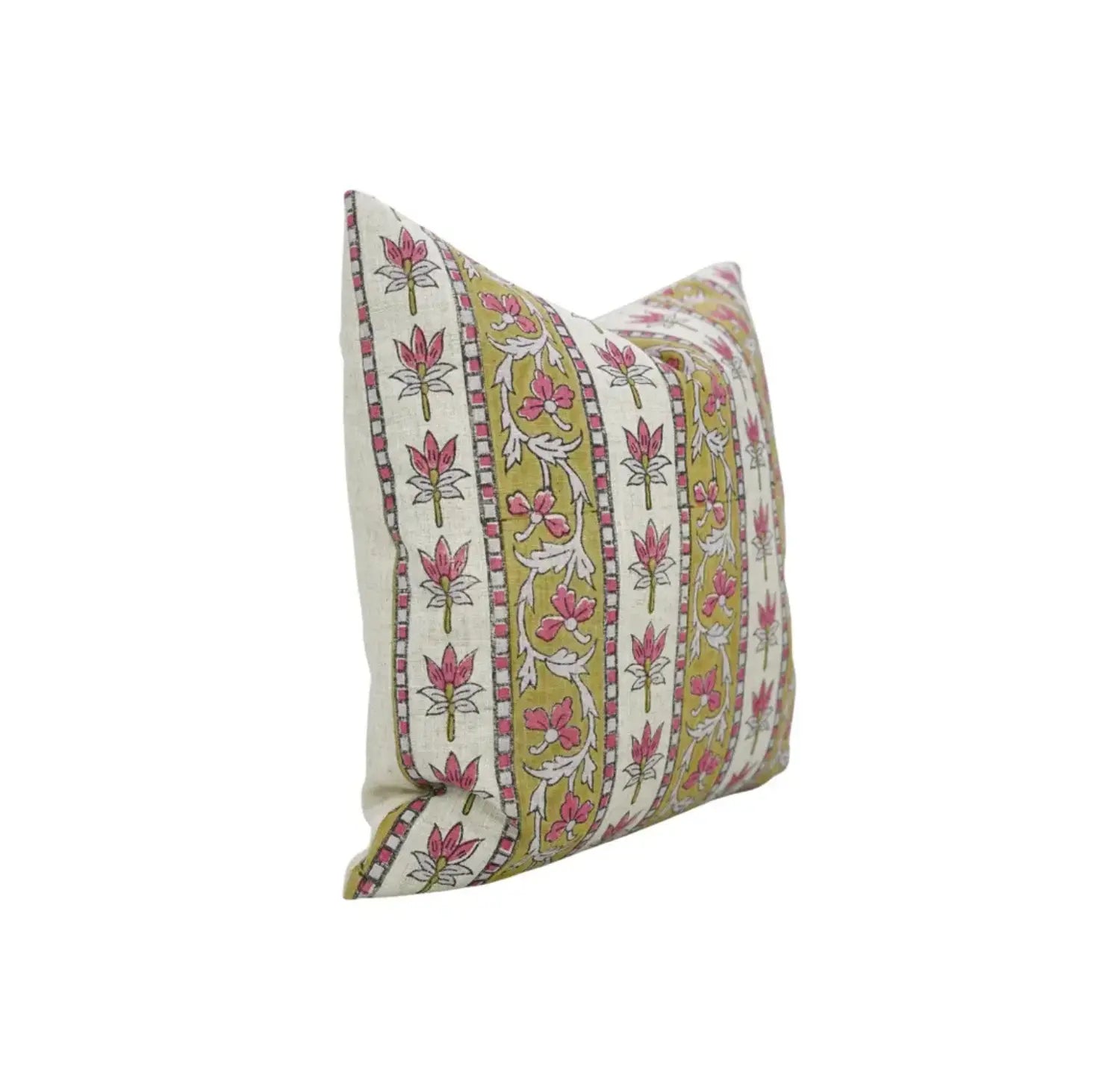 Beautiful Hand Block Printed Design Viscose Linen Piillow Cover - Laxmi